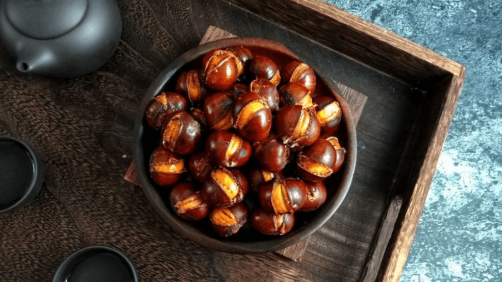 Roasted chestnuts also a good dishes for the cold weather