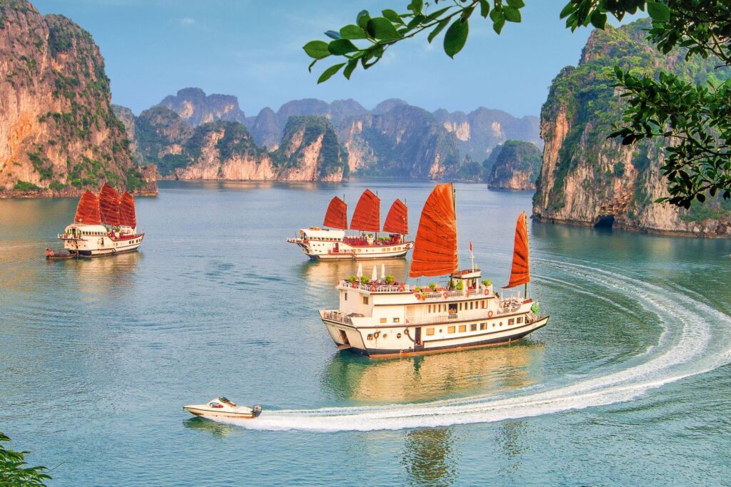 Taking a day trip cruise in Halong Bay